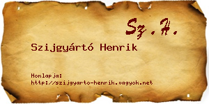 Szijgyártó Henrik névjegykártya